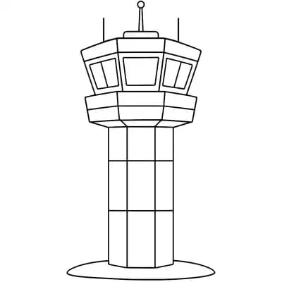 Luchtverkeersleider Kleurplaat