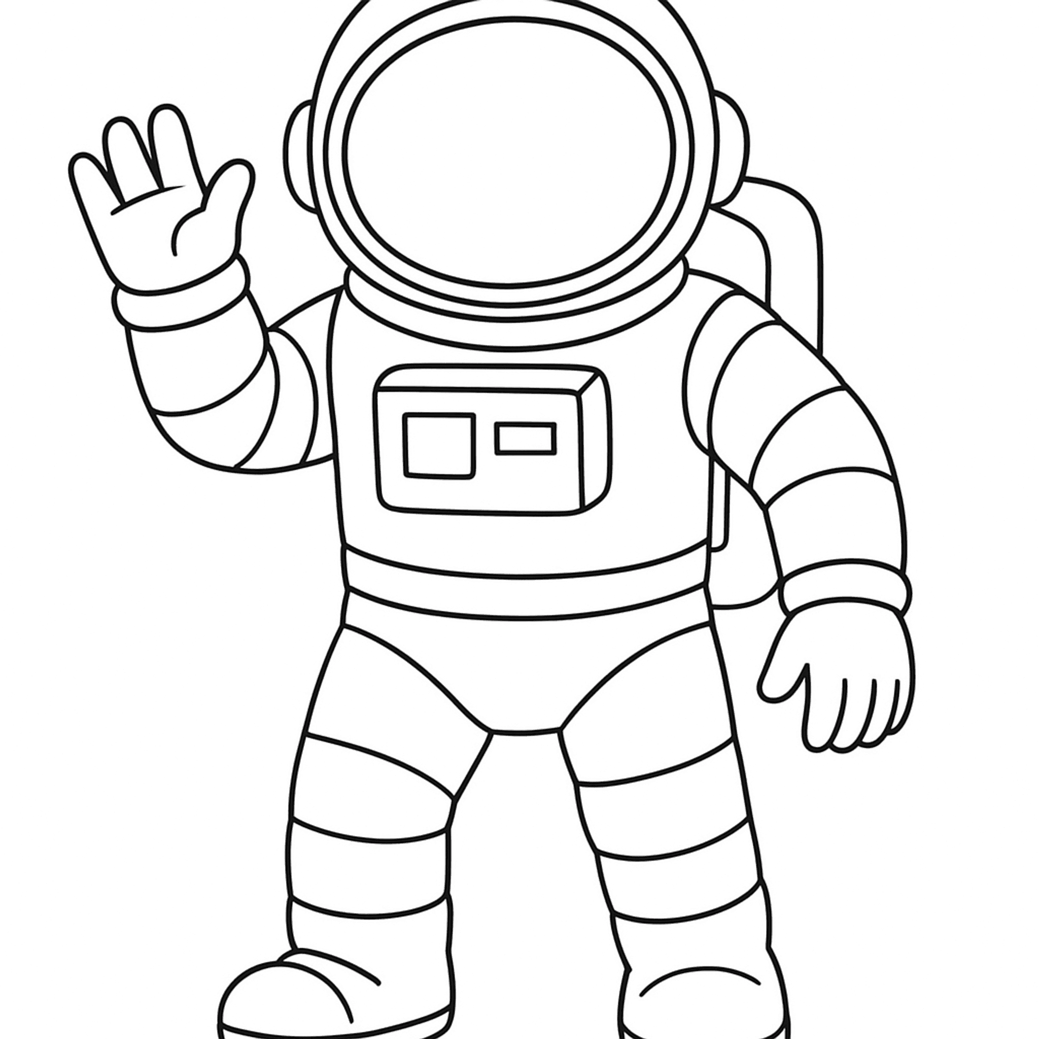 Astronaut in Ruimtepak Kleurplaat