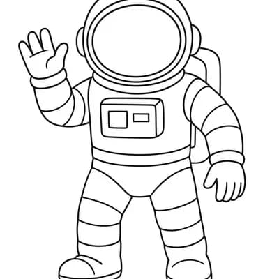 Astronaut in Ruimtepak Kleurplaat