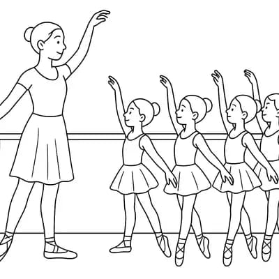 Ballet Instructor Kleurplaat
