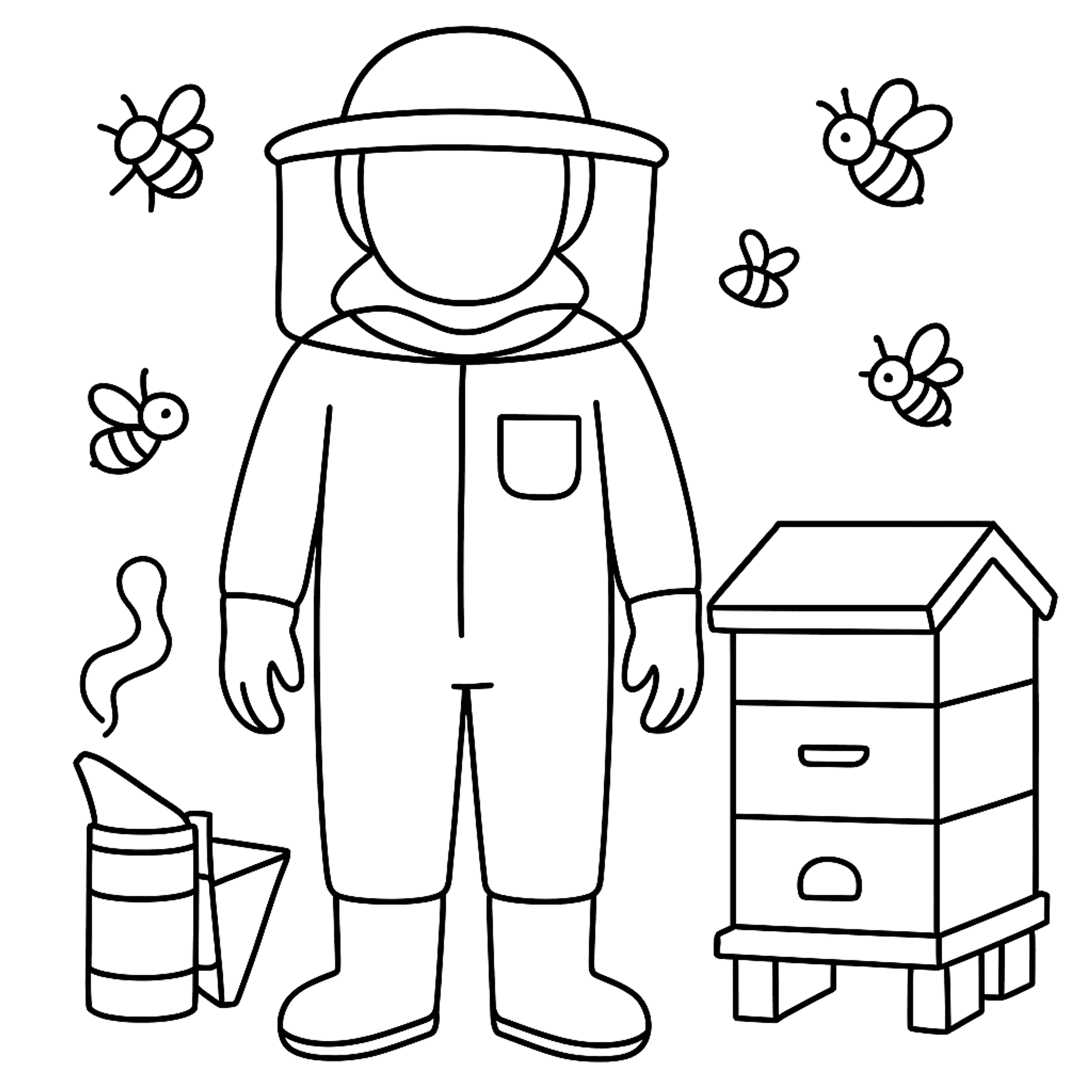 Beekeeper Suit Kleurplaat