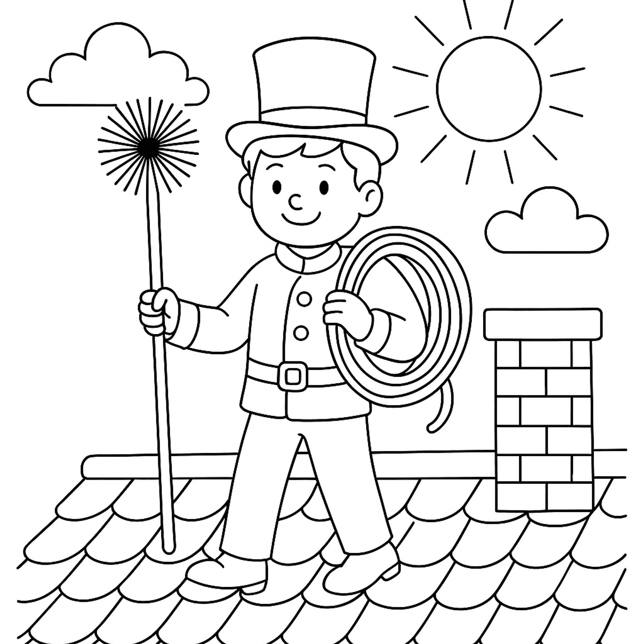 Chimney Sweep Kleurplaat