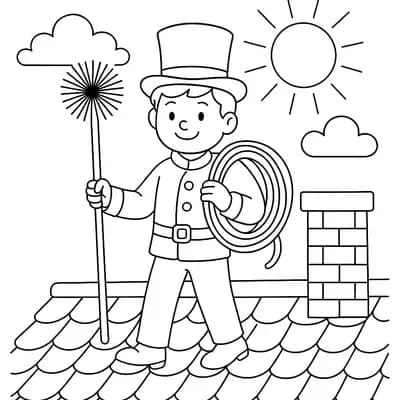 Chimney Sweep Kleurplaat
