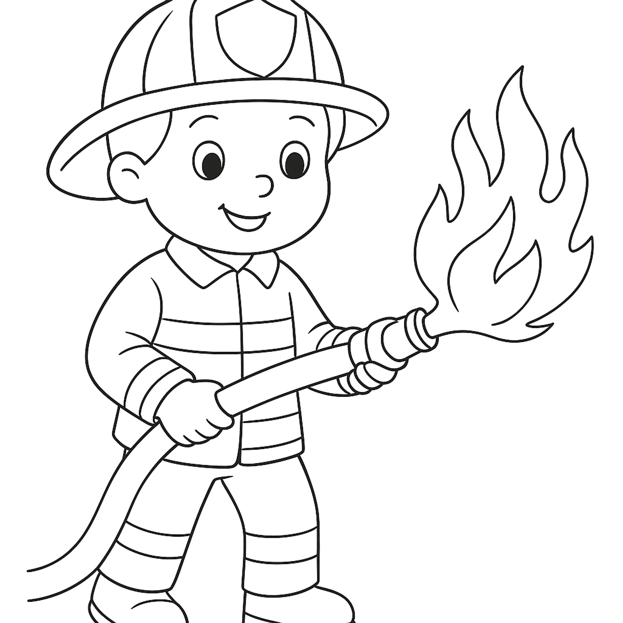 Brandweerman Kleurplaat