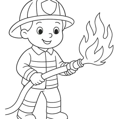 Brandweerman Kleurplaat