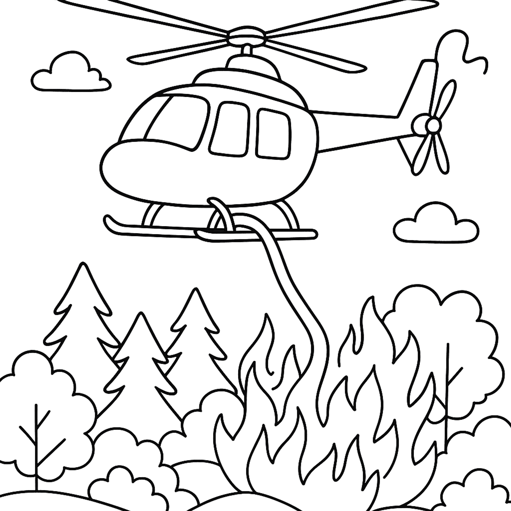 Forest Firefighter Kleurplaat