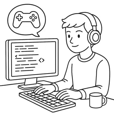 Game Developer Kleurplaat