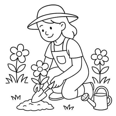 Tuinman Kleurplaat