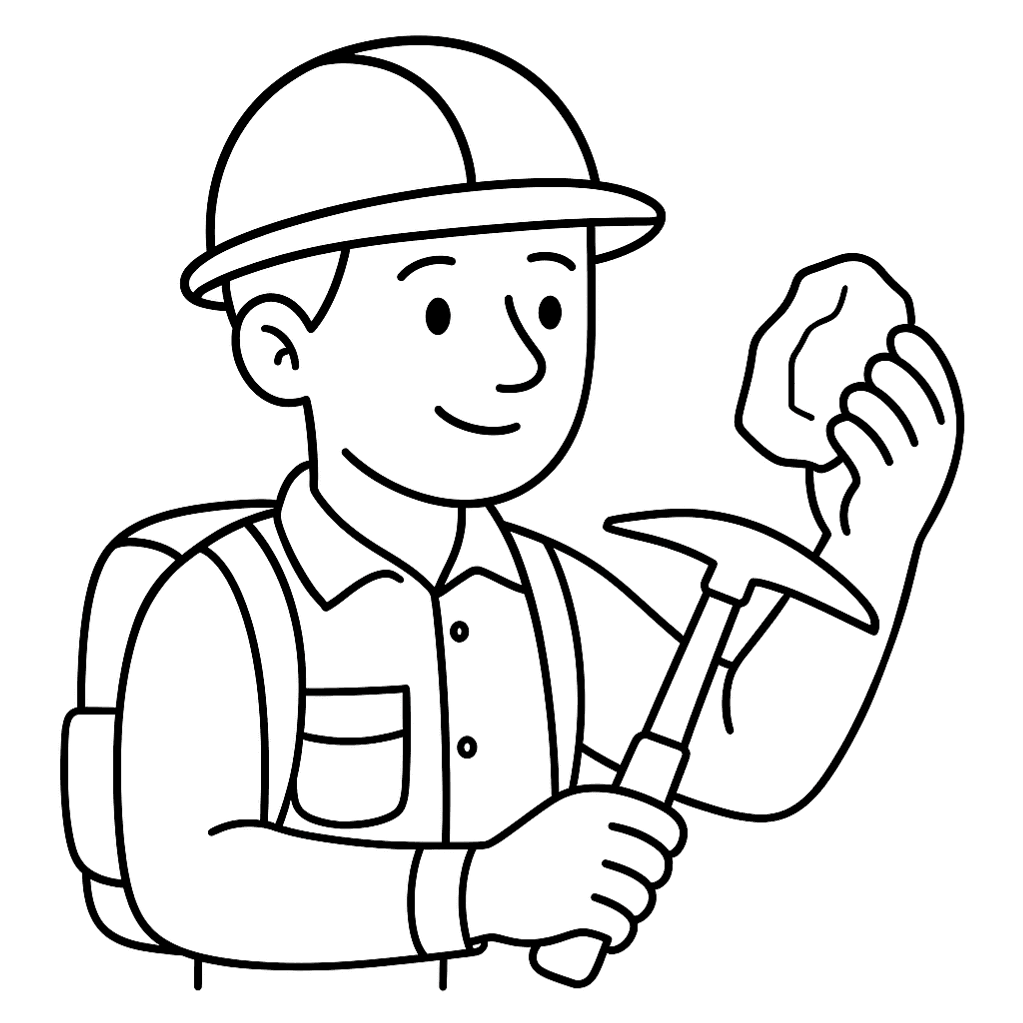 Geologist Examining Kleurplaat