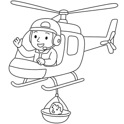 Helicopter Pilot Kleurplaat