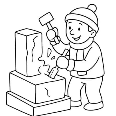 Ice Sculptor Kleurplaat