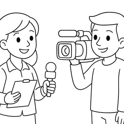 Journalist Interviewing Kleurplaat