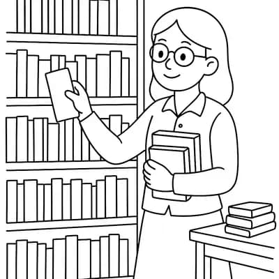 Bibliothecaris Kleurplaat