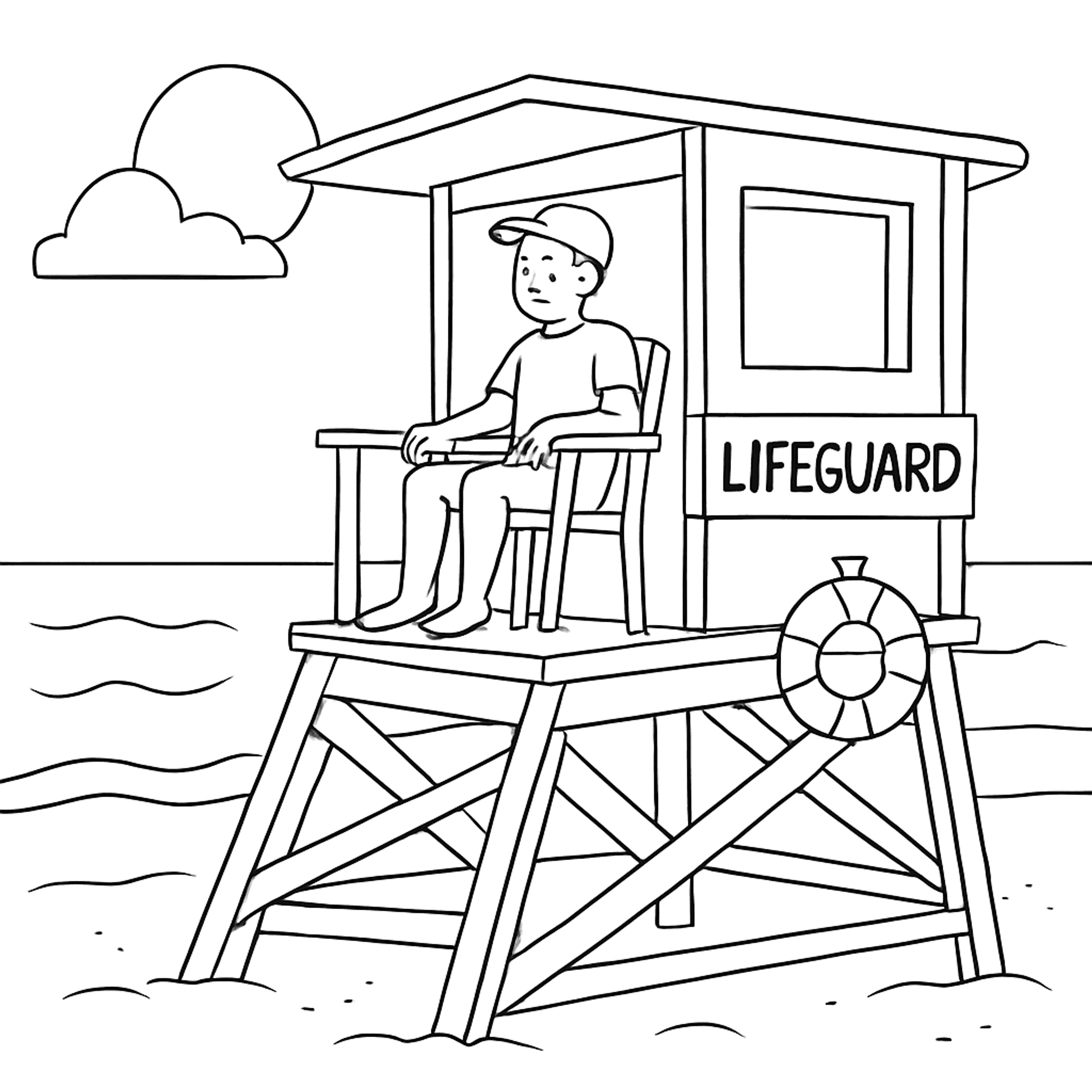 Strandwacht Kleurplaat