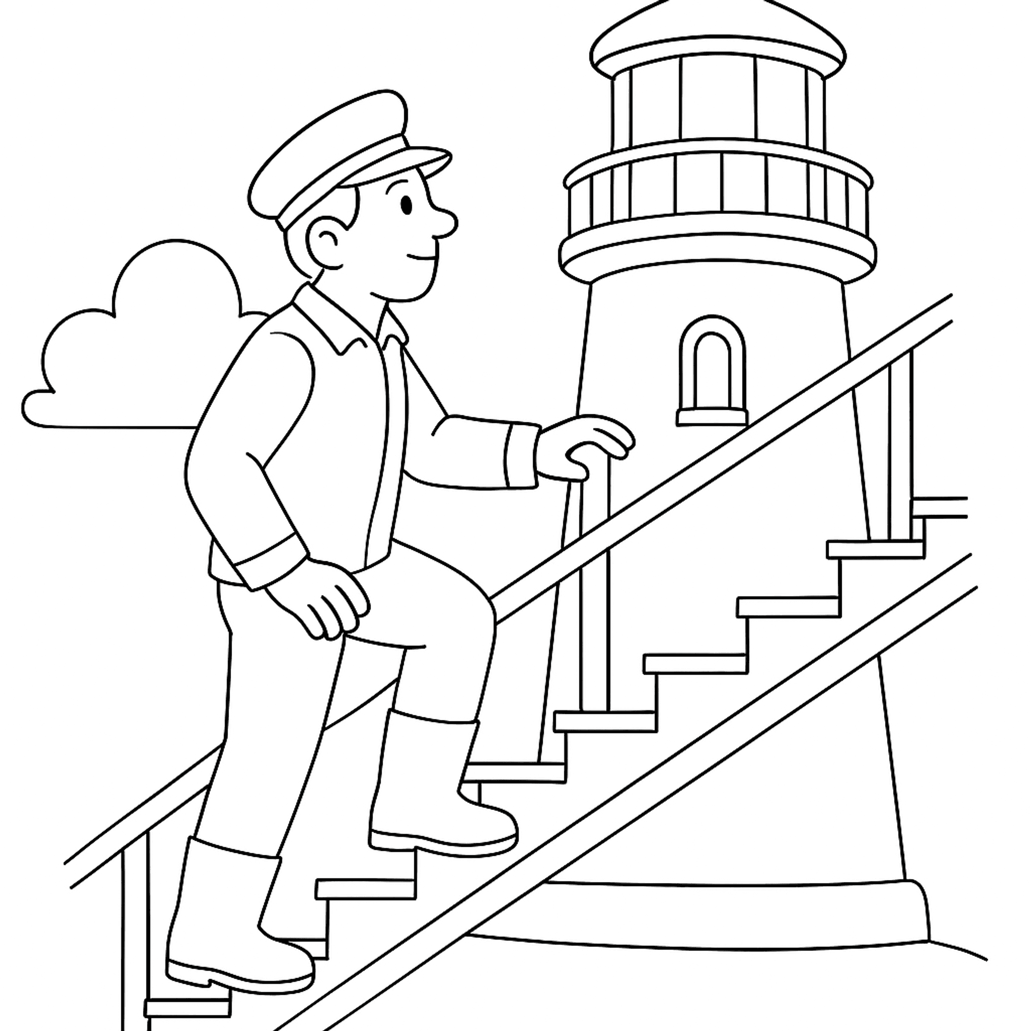 Lighthouse Keeper Kleurplaat