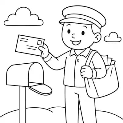 Postbode Kleurplaat