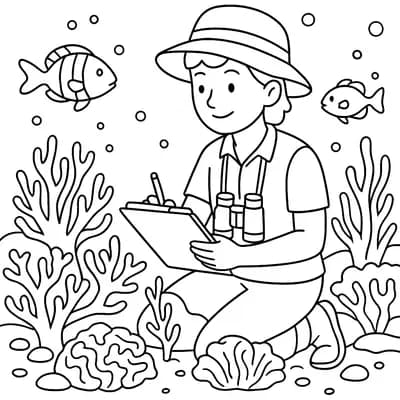 Marine Biologist Kleurplaat