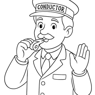 Treinconducteur Kleurplaat