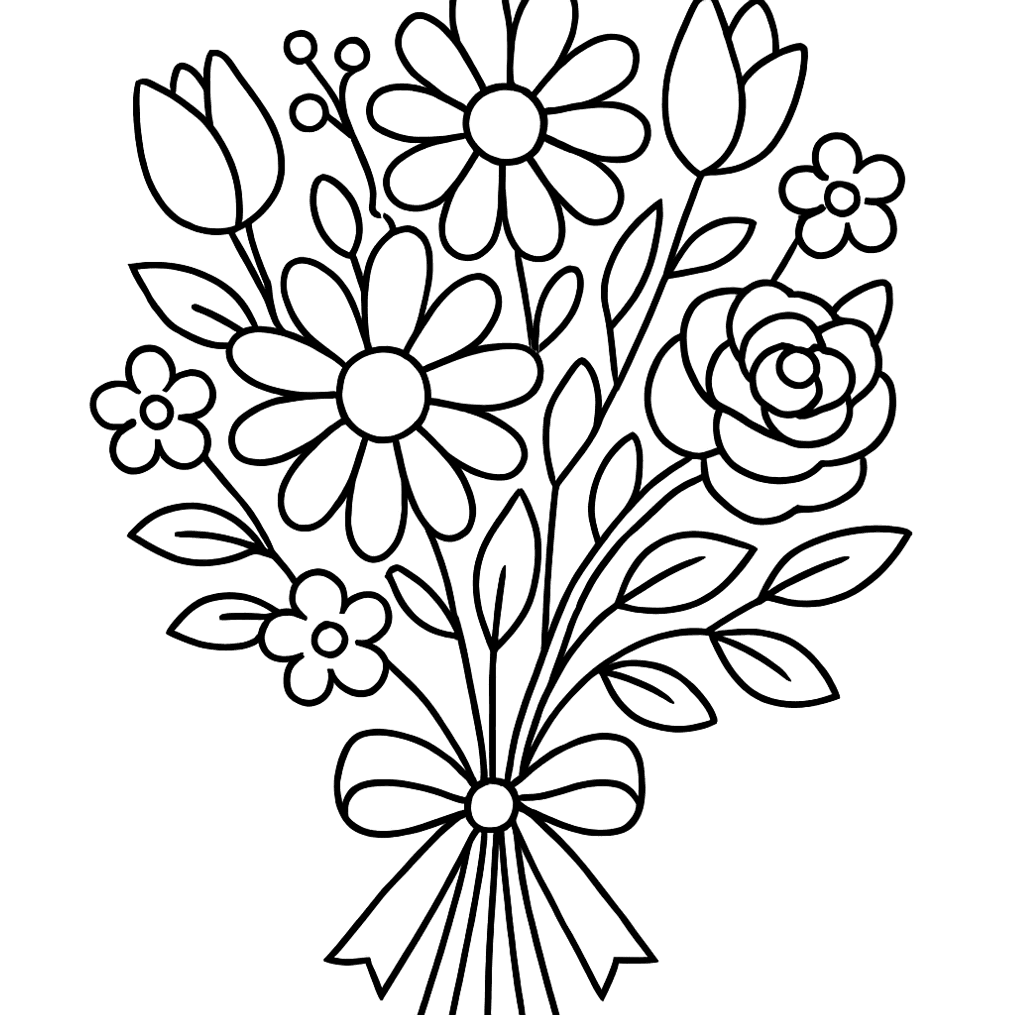 Bloemenboeket Kleurplaat