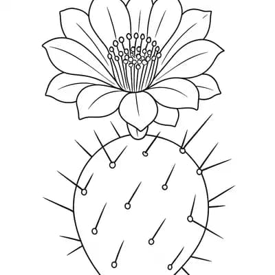 Cactusbloem Kleurplaat