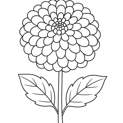 Dahlia Kleurplaat