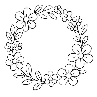 Bloemenkrans Kleurplaat