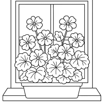 Geranium Kleurplaat
