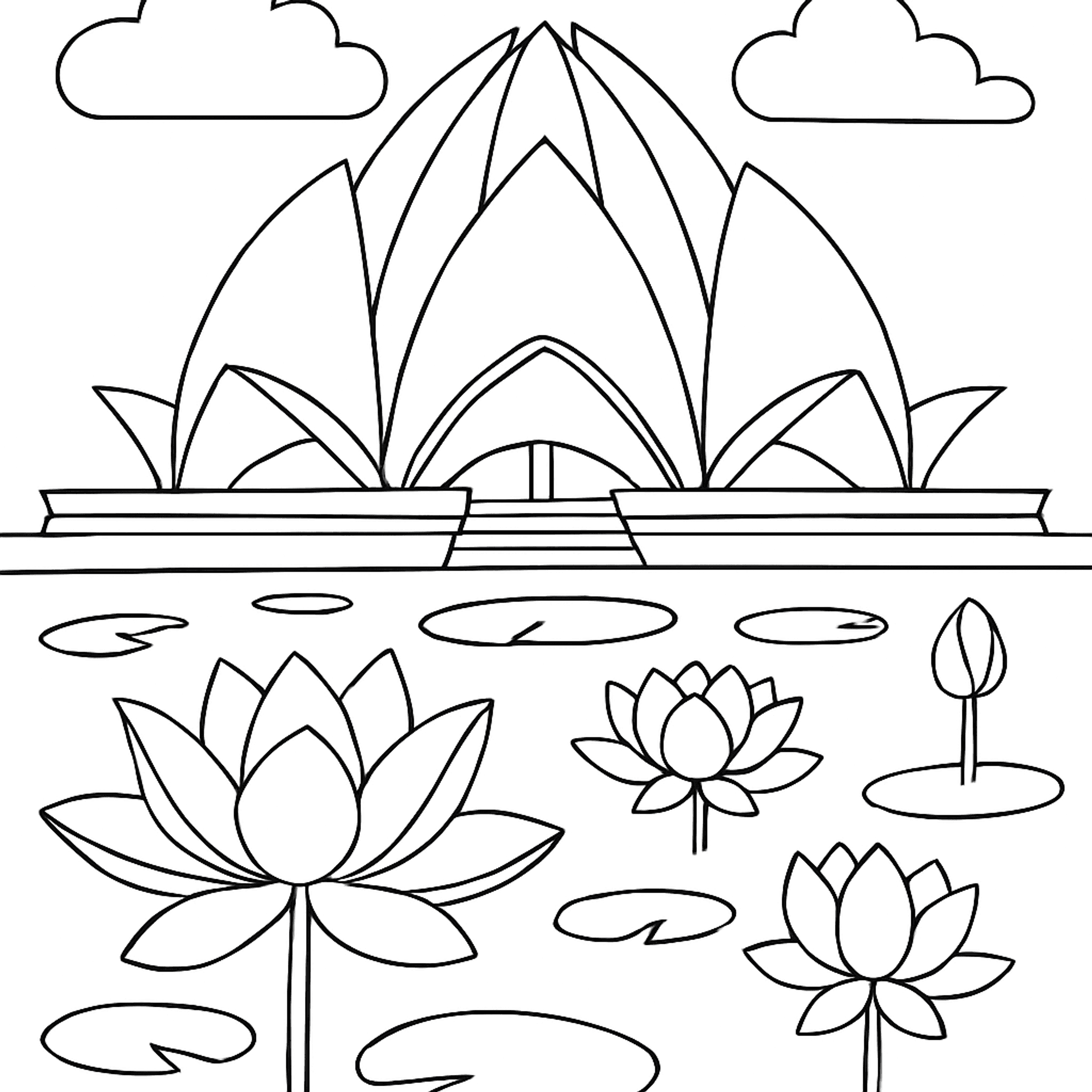 Lotus Pink Kleurplaat