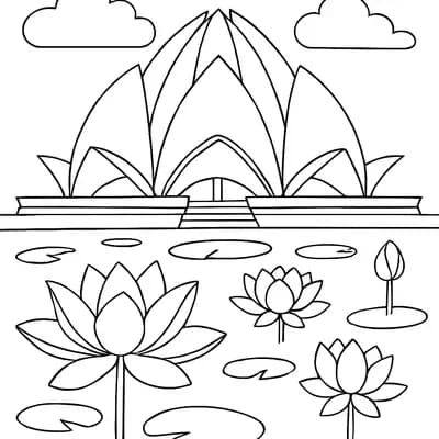 Lotus Pink Kleurplaat