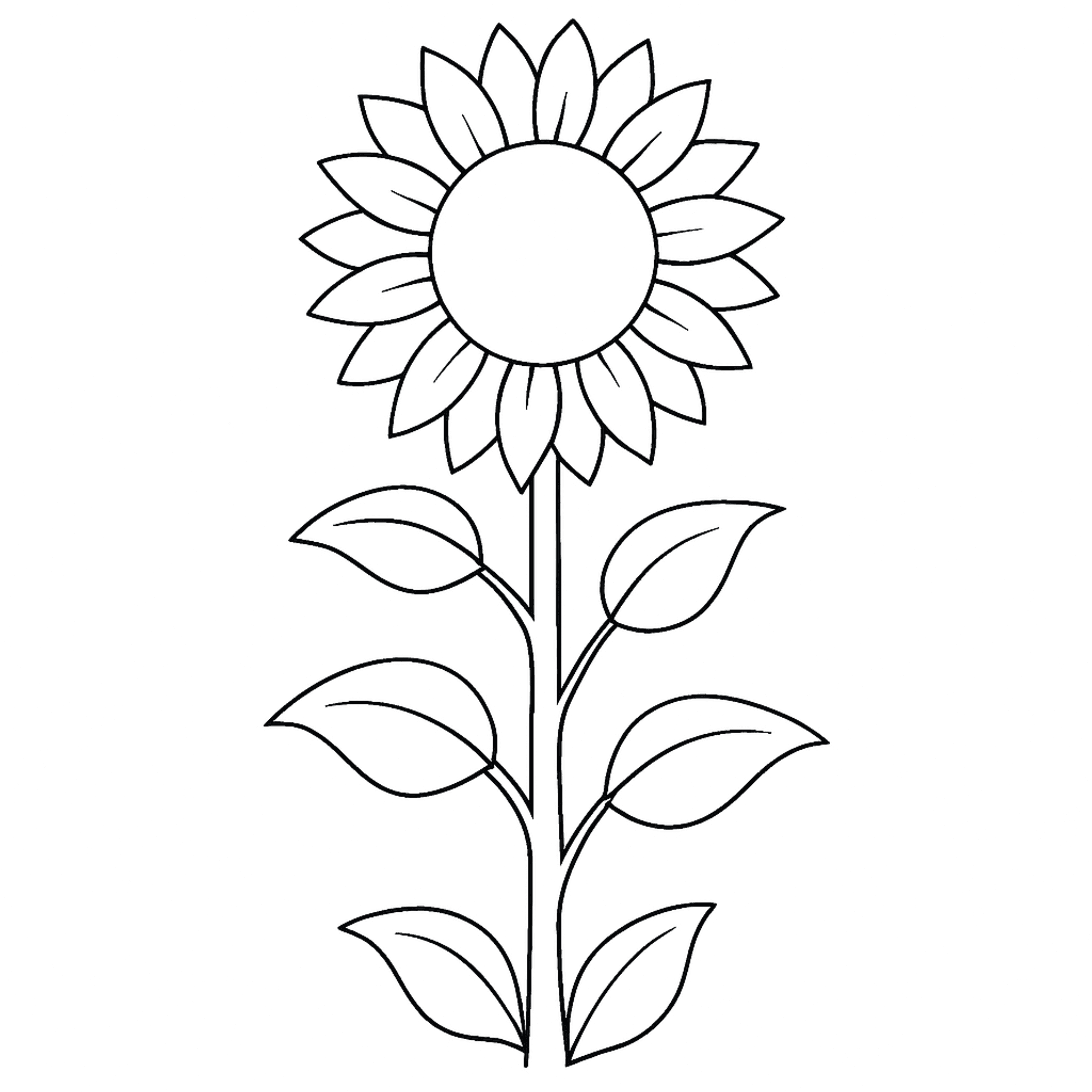 Grote Zonnebloem Kleurplaat
