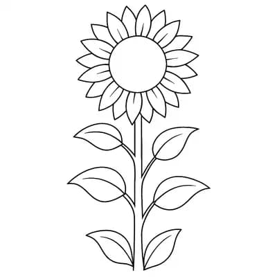 Grote Zonnebloem Kleurplaat