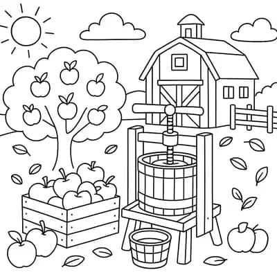 Apple Pressing Kleurplaat
