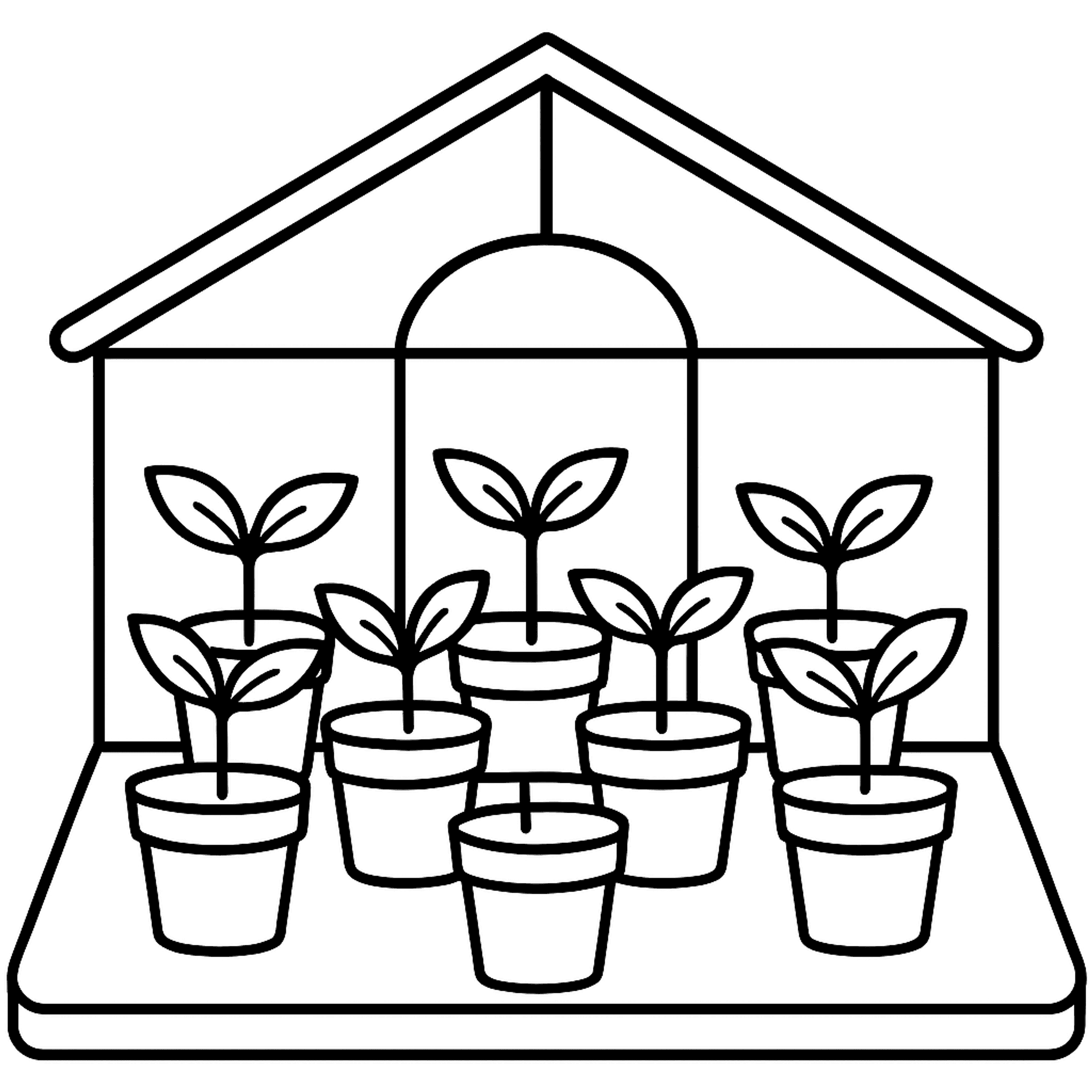 Greenhouse Seedlings Growing Kleurplaat