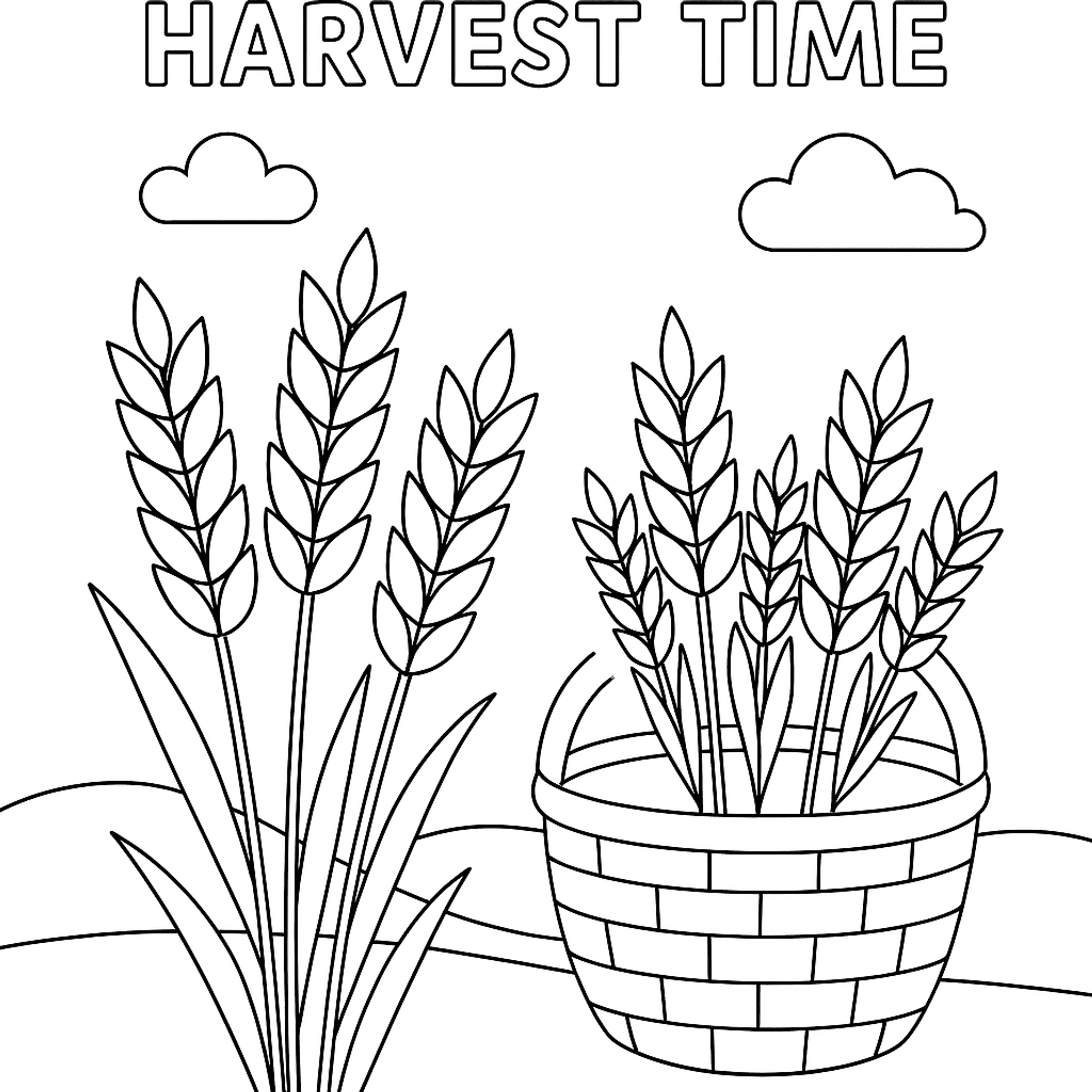 Harvest Time Wheat Kleurplaat