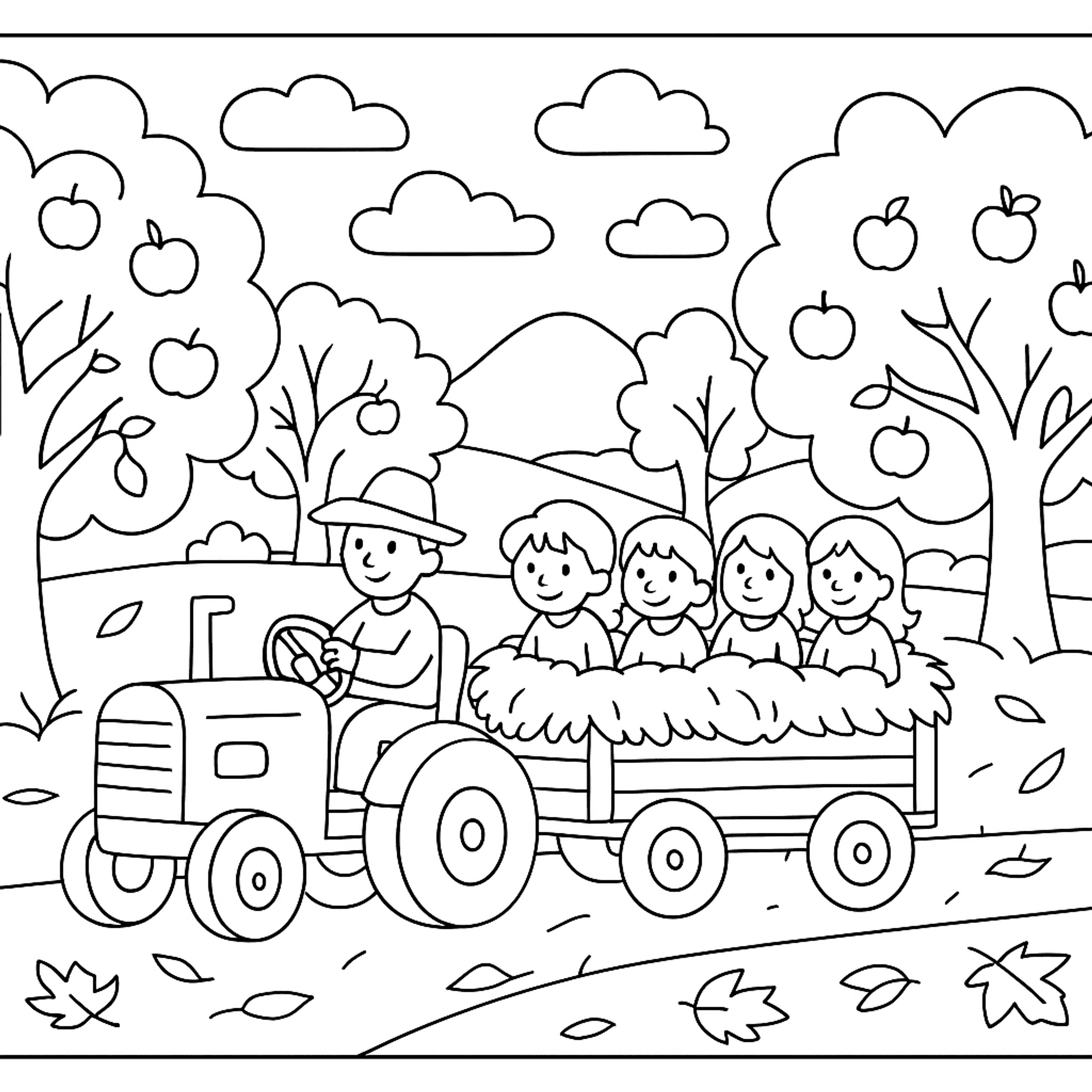 Hay Ride Kleurplaat