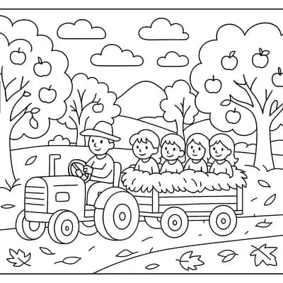 Hay Ride Kleurplaat