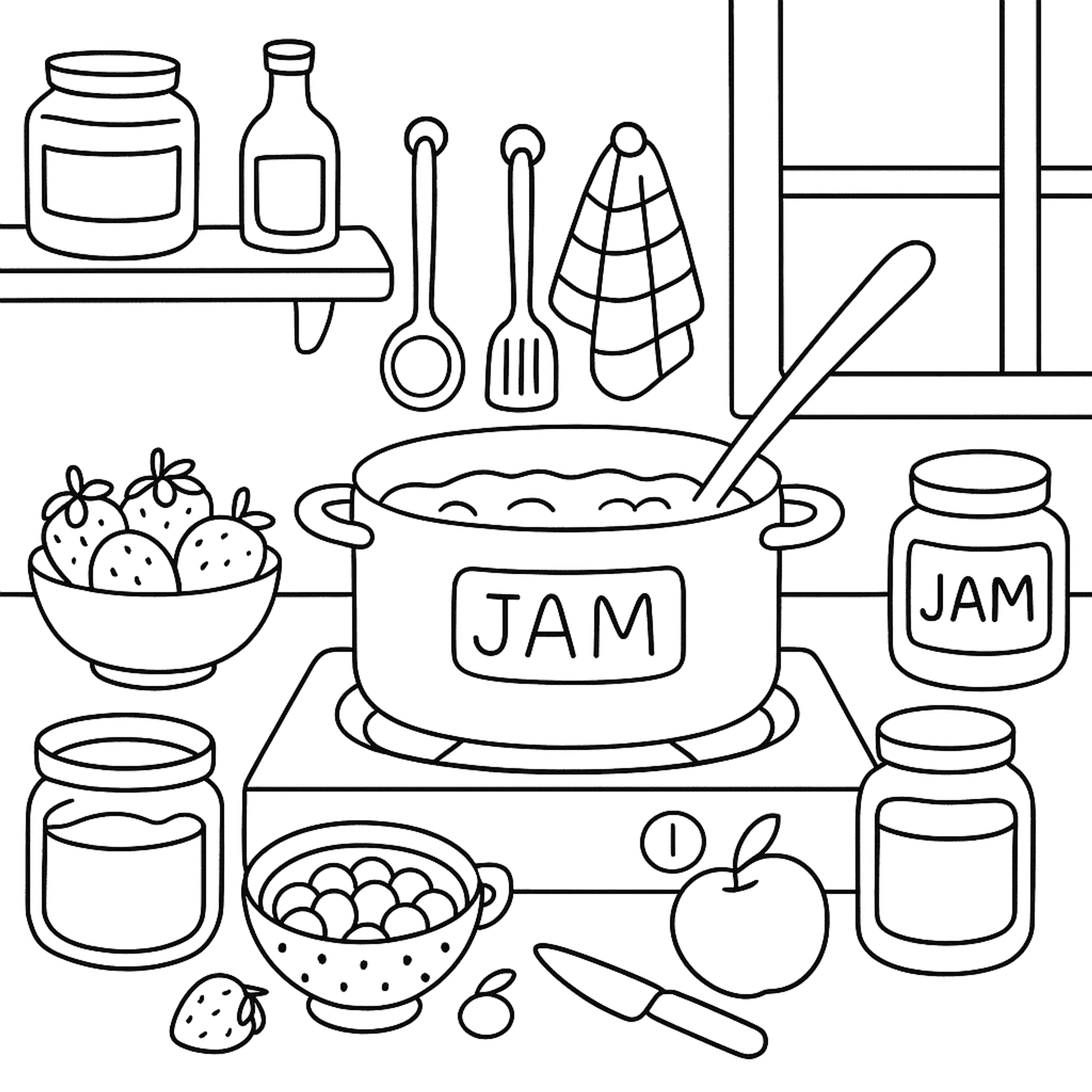 Jam Making Kleurplaat