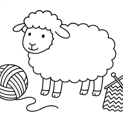 Knitting Wool Kleurplaat