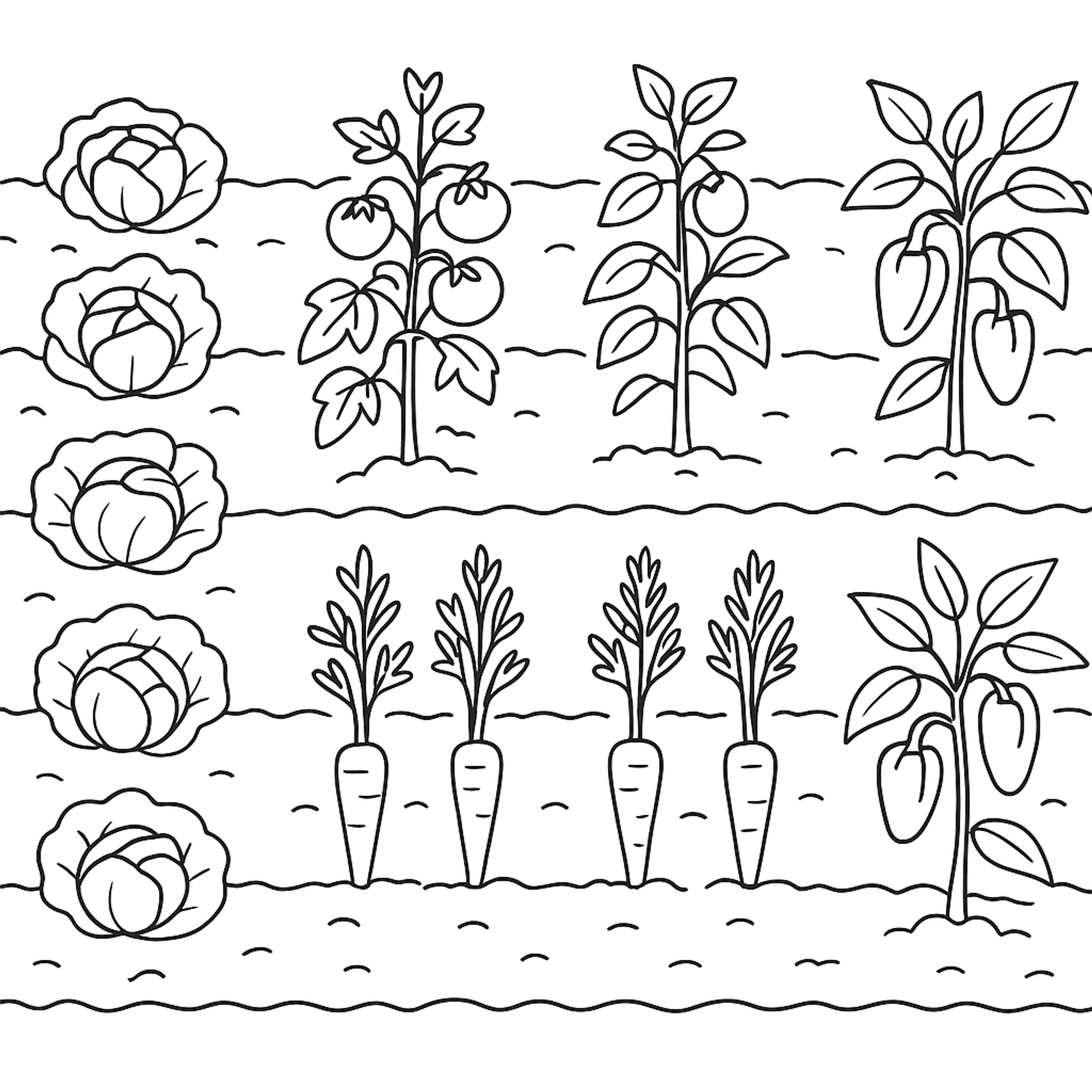 Organic Vegetable Garden Kleurplaat