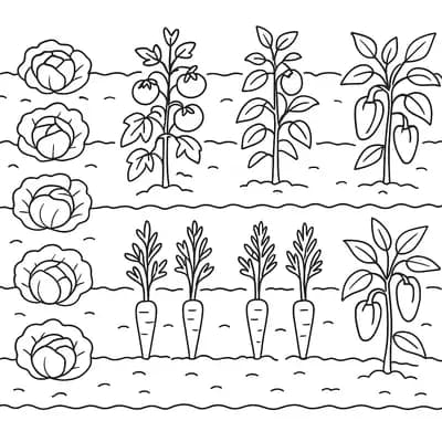 Organic Vegetable Garden Kleurplaat