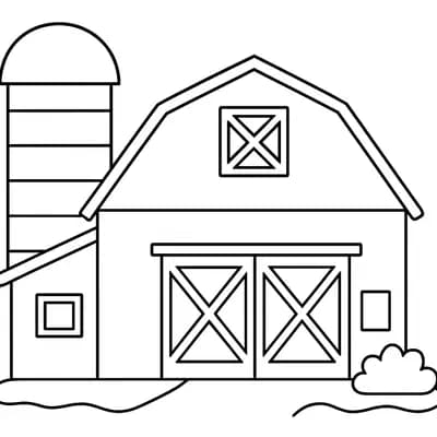 Boerderij Schuur Kleurplaat