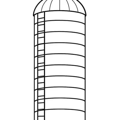 Graansilo Kleurplaat