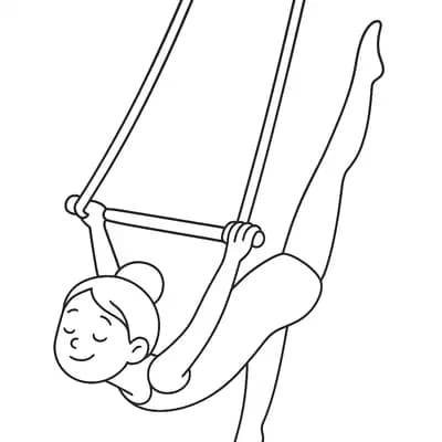 Acrobaat op Trapeze Kleurplaat