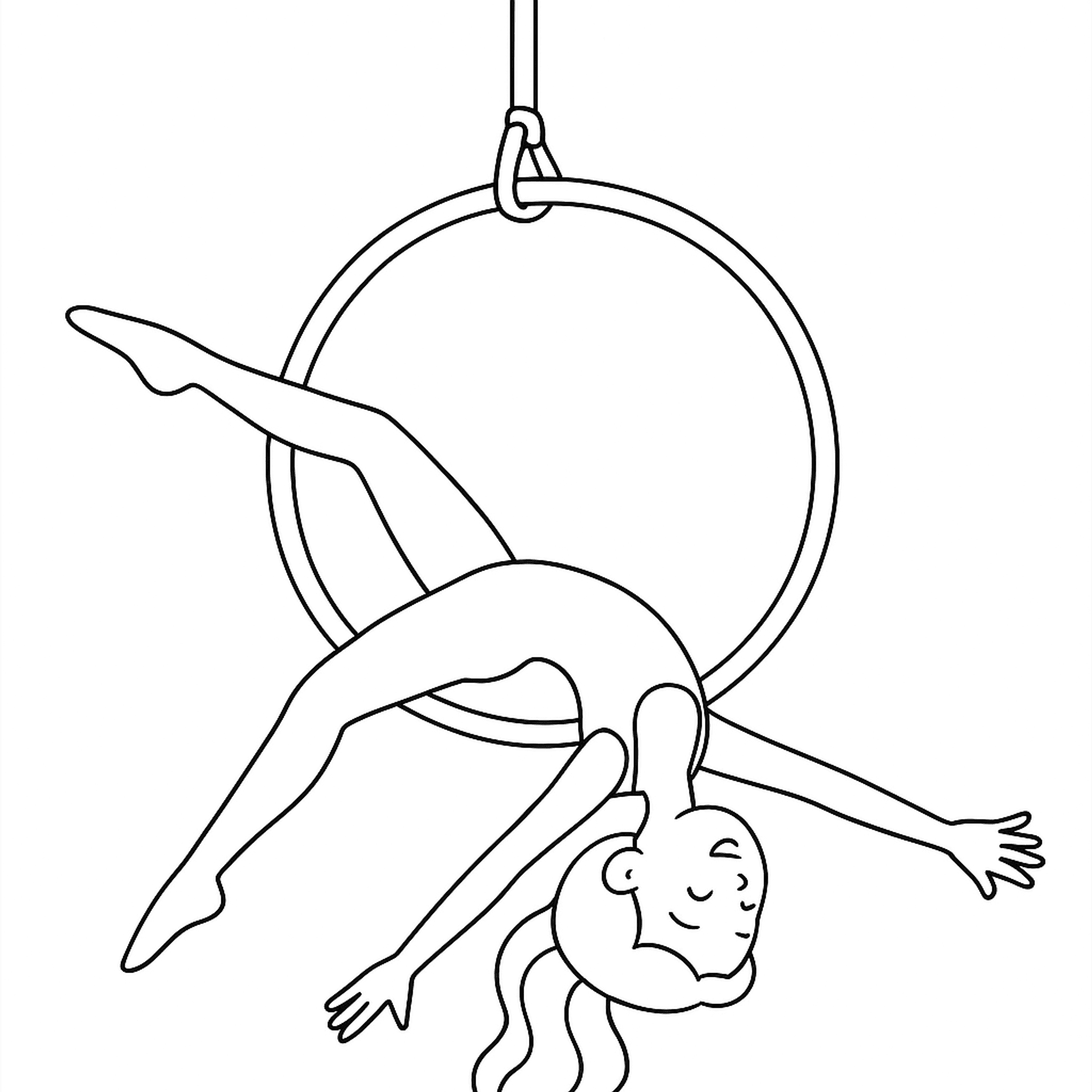 Circus Aerial Hoop Kleurplaat
