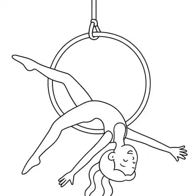 Circus Aerial Hoop Kleurplaat