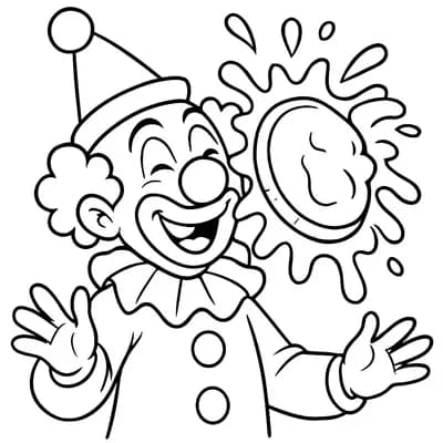 Circus Clown Pie Kleurplaat