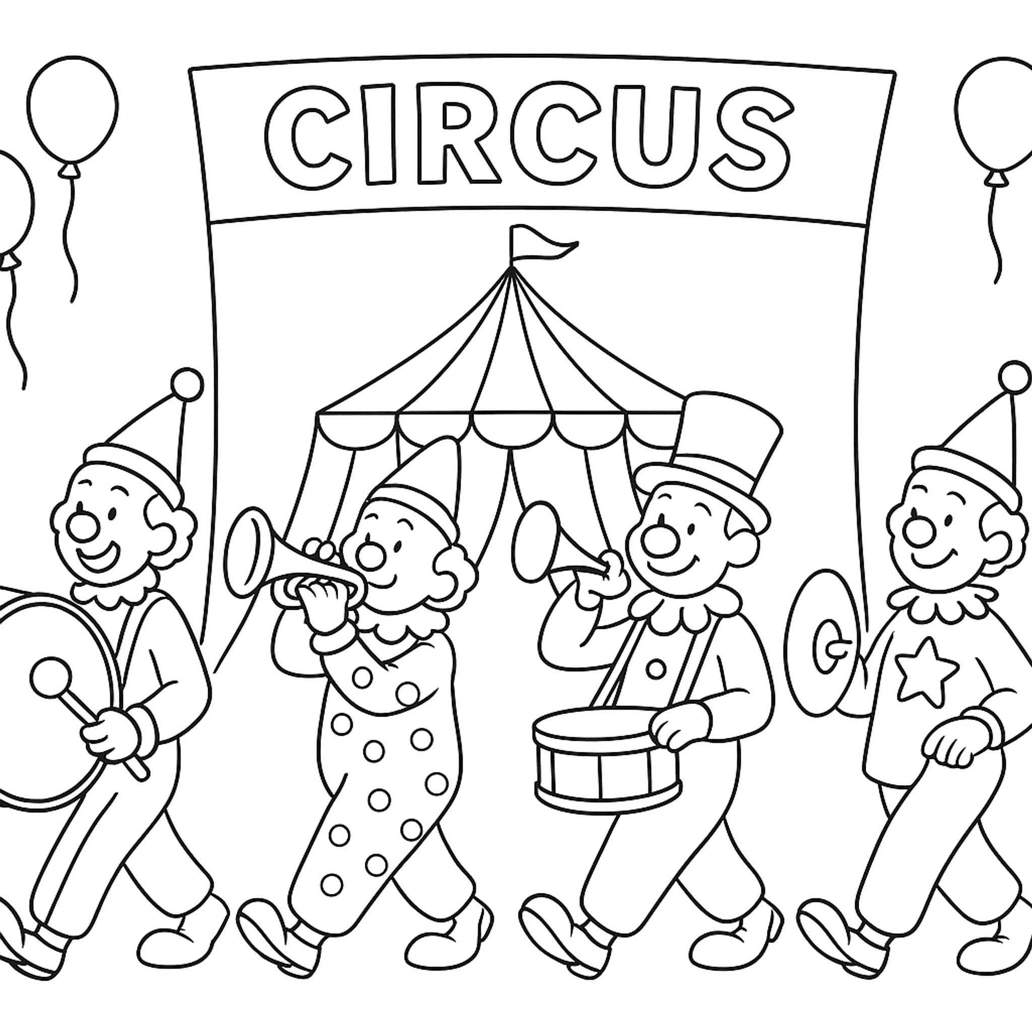 Circus Marching Band Kleurplaat