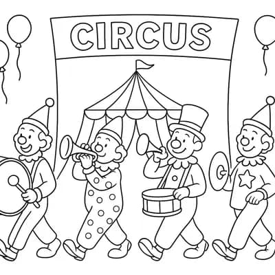 Circus Marching Band Kleurplaat