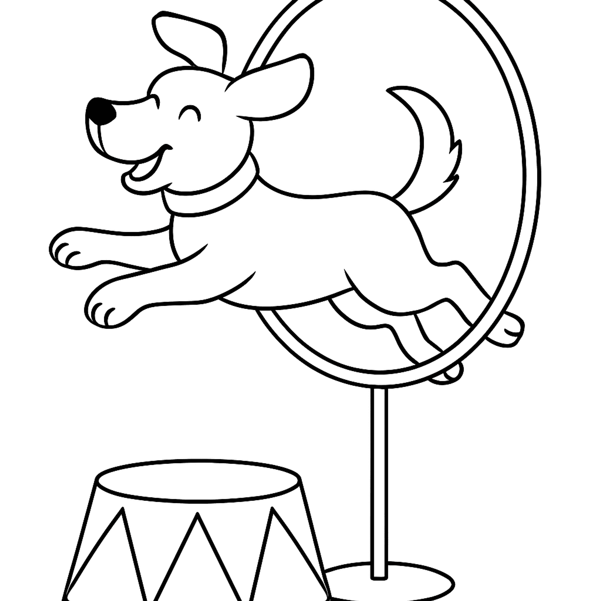 Circus Performing Dog Kleurplaat
