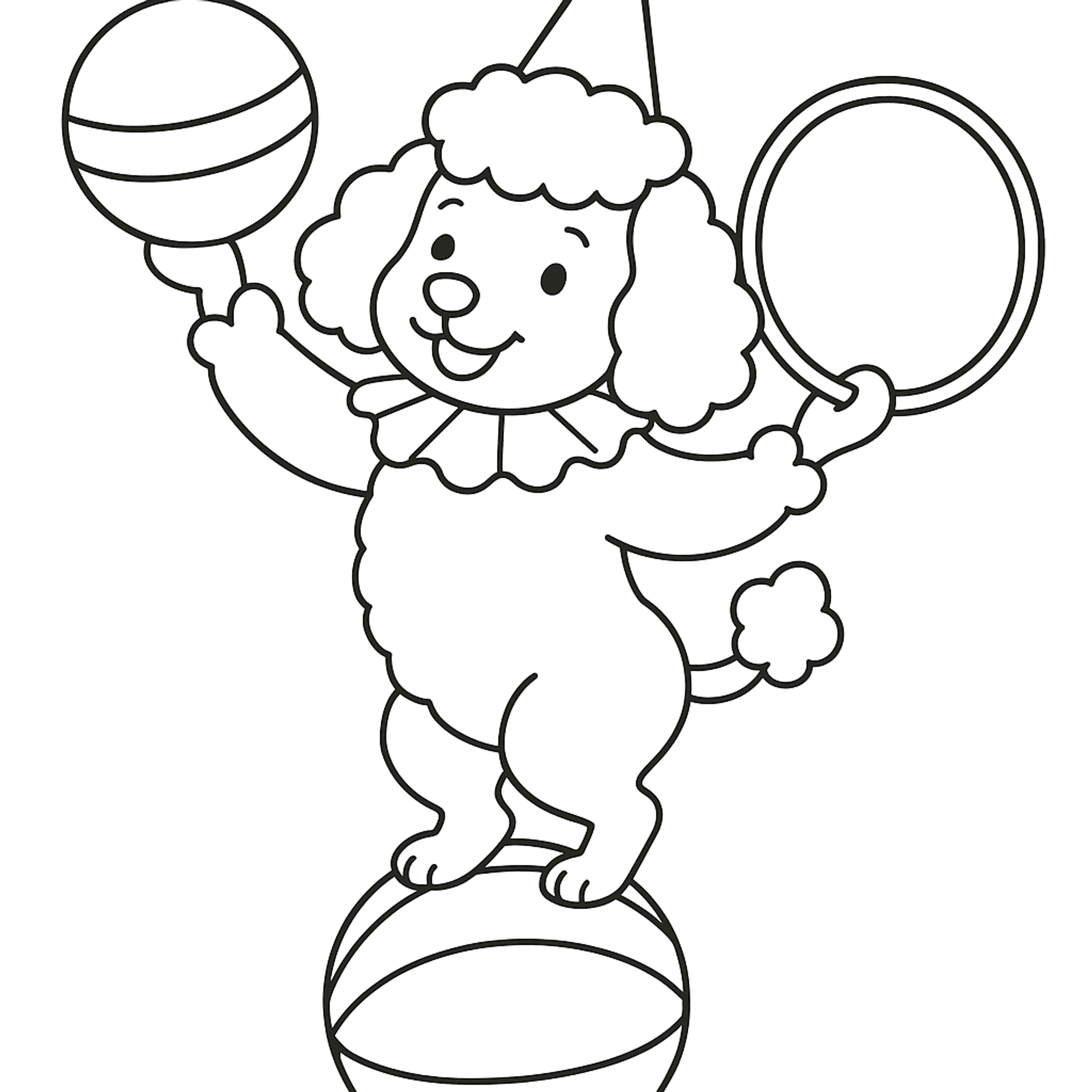 Circus Poodle Doing Kleurplaat